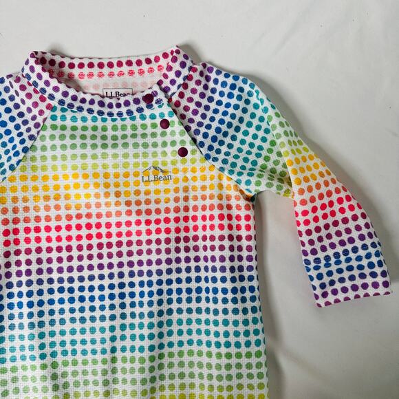 L.L. Bean Rainbow Dots Wicked Warm Under One-Piece Sz 3-6 mo - Picture 4 of 8